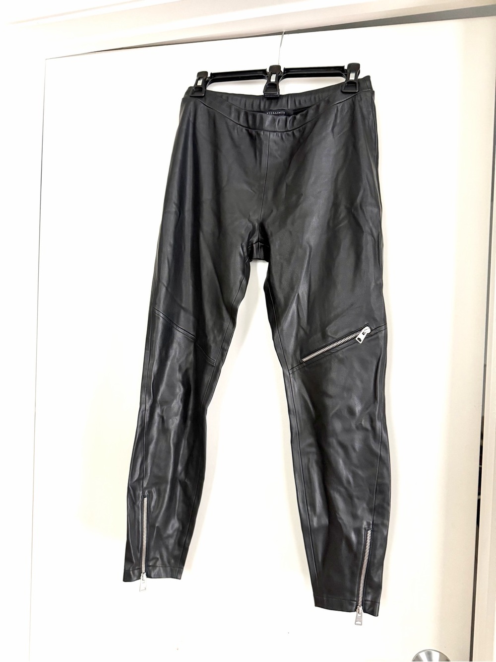 All Saints Kriva Black Faux Leather Leggings